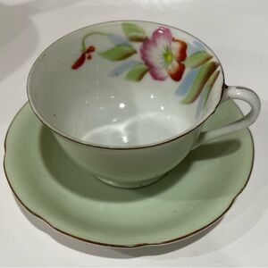 Vintage Hand-Painted Tea Cup and Saucer